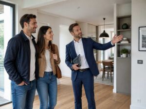 coppia visita una casa da comprare